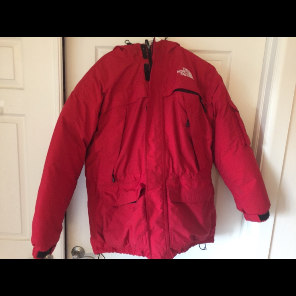 Red North Face jacket men’s